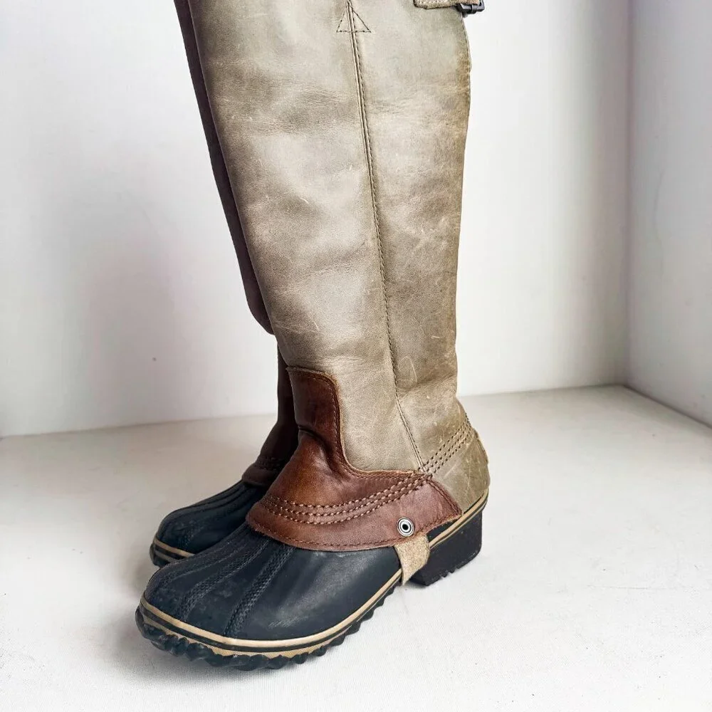 Sorel Leather Two Tone Knee High Winter Boots 36